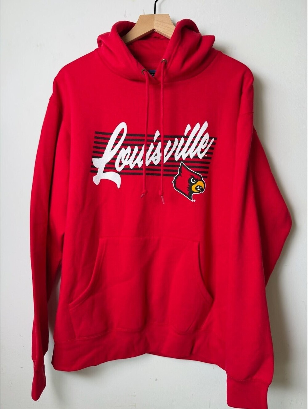 Blue 84 Louisville Cardinals Pullover Hoodie Mens L Red NCAA Sweatshirt Hooded